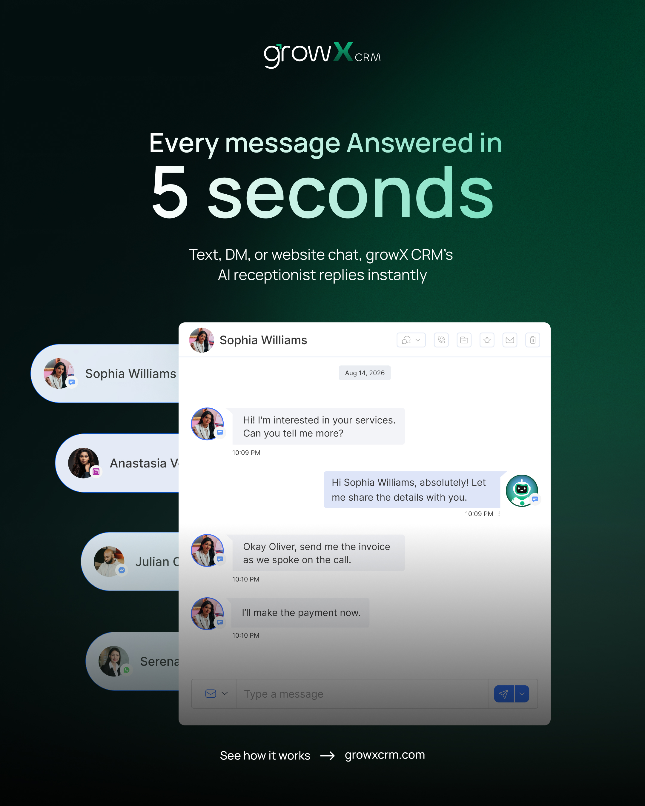 growX CRM Feature Visual