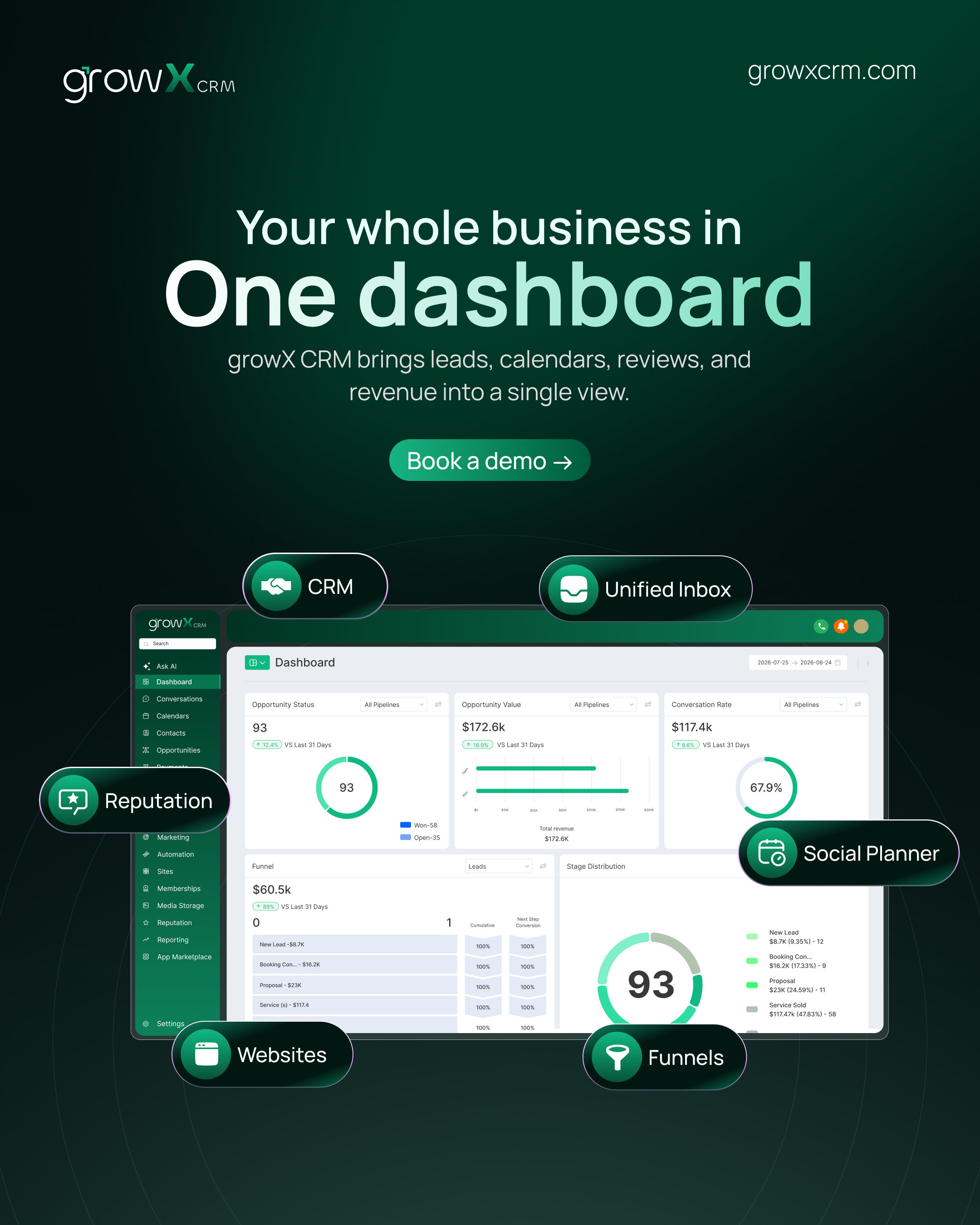 growX CRM Feature Visual